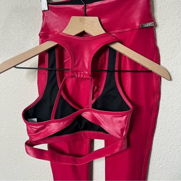 Bombshell Sportswear SET Power Gloss Red Bra & Leggings 2 Piece Size XS / S - Picture 4 of 11